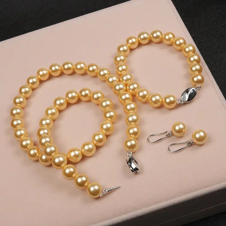 Beautiful Japanese AAA8-9mm Pearl Necklace Set 925s