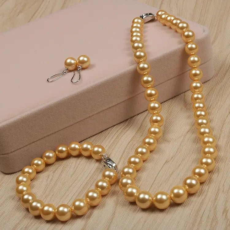 Beautiful Japanese AAA8-9mm Pearl Necklace Set 925s