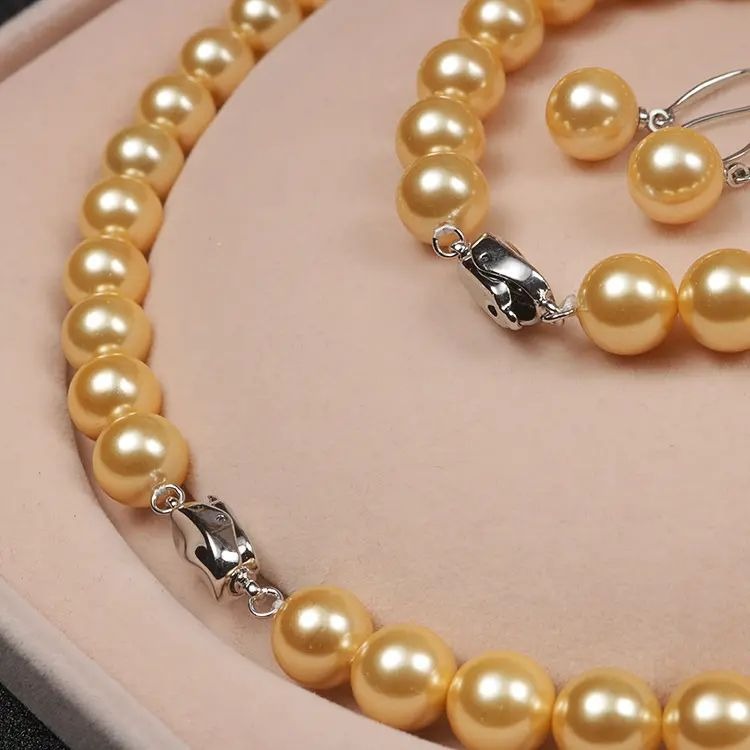 Beautiful Japanese AAA8-9mm Pearl Necklace Set 925s