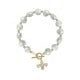 Elegant Pearl Charm Bracelet Baroque Natural Pearl String Bracelet with Gold Accents7-8mm bead