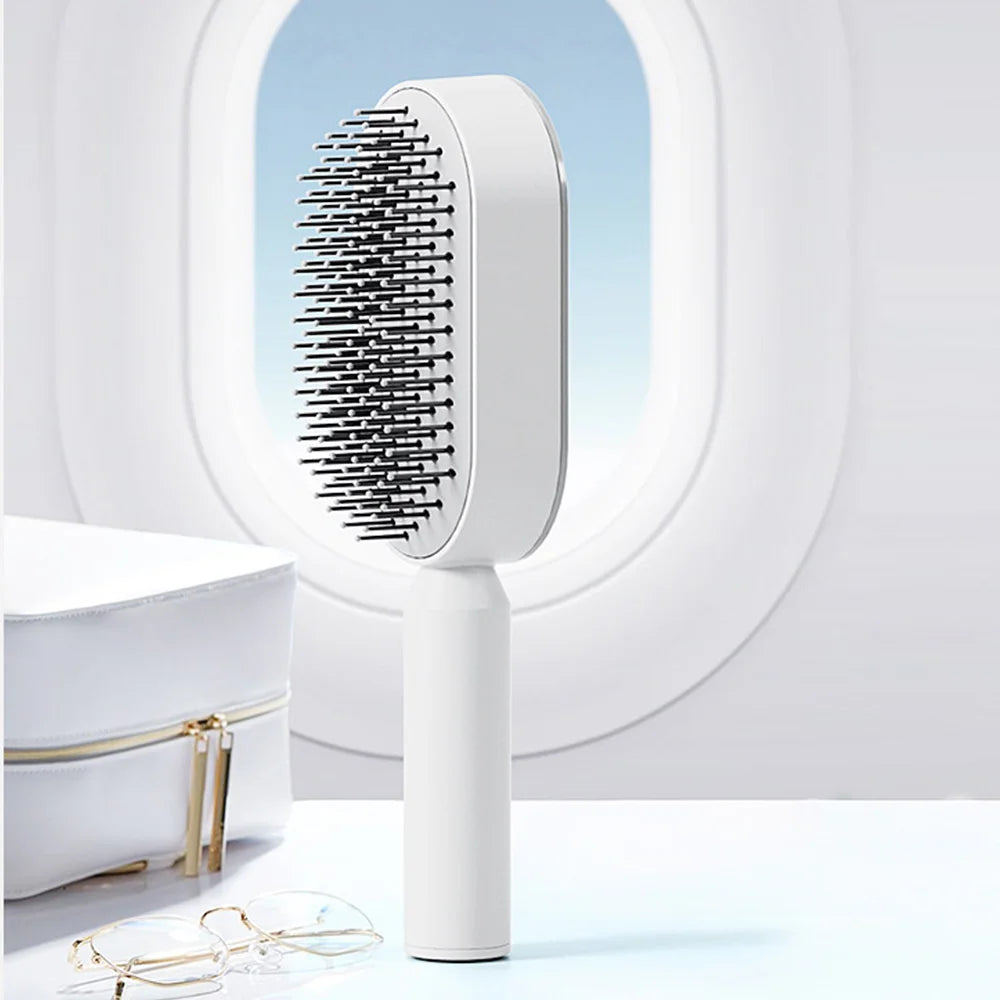 Airbag Massage Combs Self Cleaning Hair Brush Anti-static Wet Dry Curly Detangler Hairbrush Women Hairdressing Styling Hair Tool