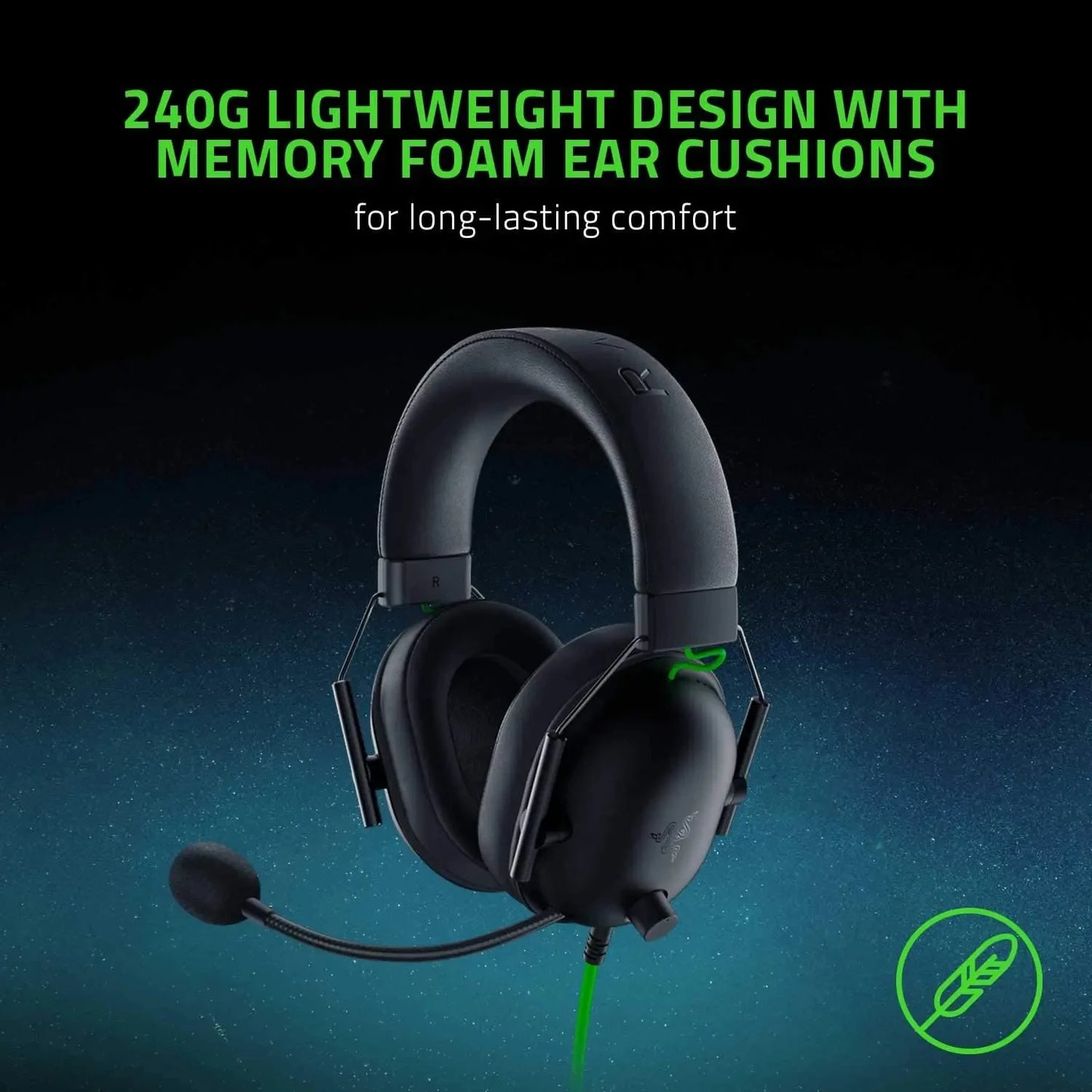 Razer-BlackShark V2 X Wired Gaming Headphone, Headset, 7.1 Surround Sound, Jogo para PS4,PS5, Nintendo Switch, Xbox