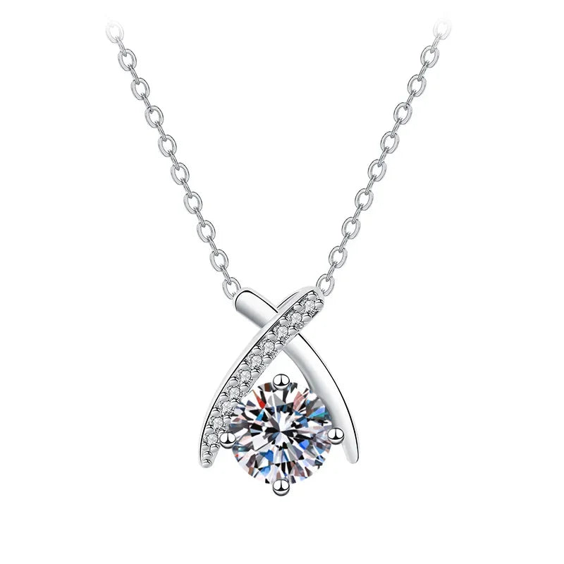 S925 Sterling Silver design girl senior sense cross pendant Korean version personality inset zircon necklace boudoir gift
