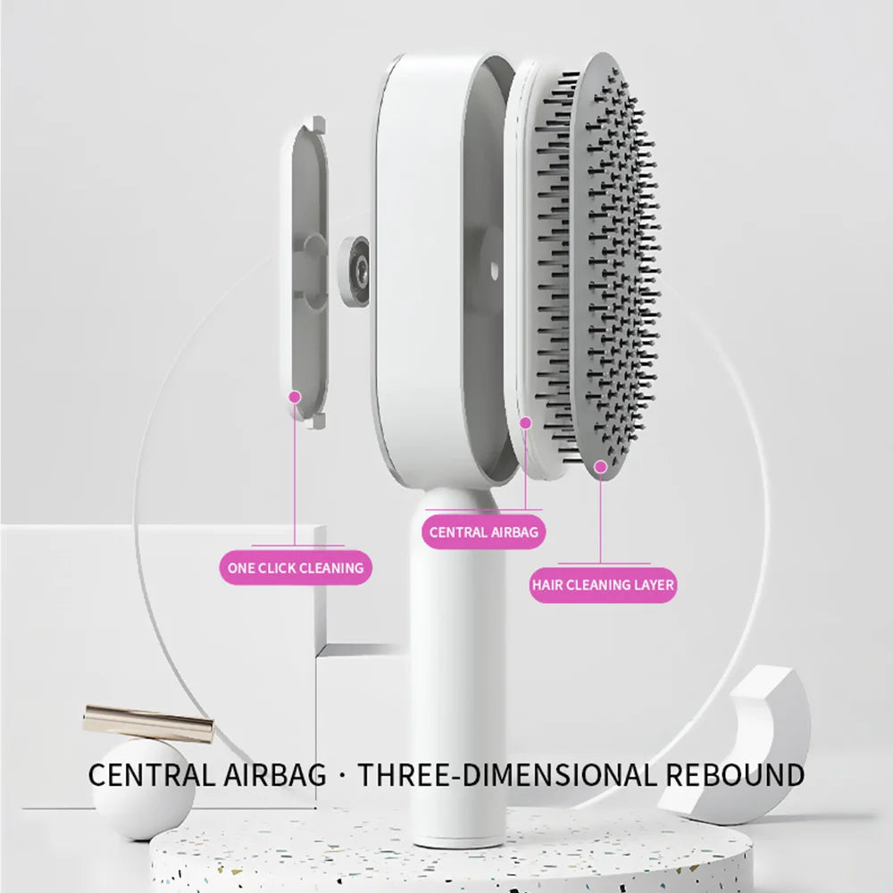 Airbag Massage Combs Self Cleaning Hair Brush Anti-static Wet Dry Curly Detangler Hairbrush Women Hairdressing Styling Hair Tool