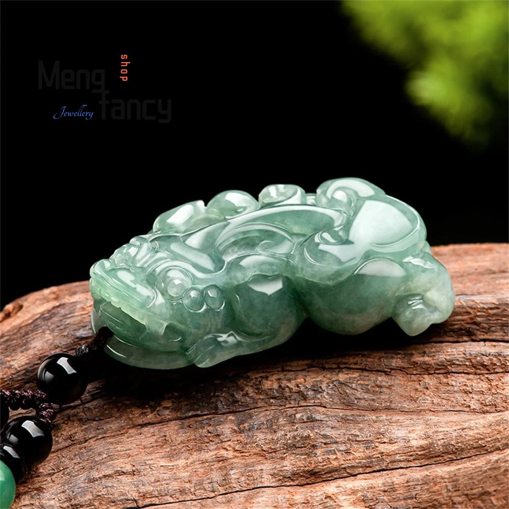 Exquisite Natural Myanmar A-goods Jadeite Oil Green Ruyi Pixiu Glutinous Seed Jade Pendant High-grade Fashion Jewelry Mascots