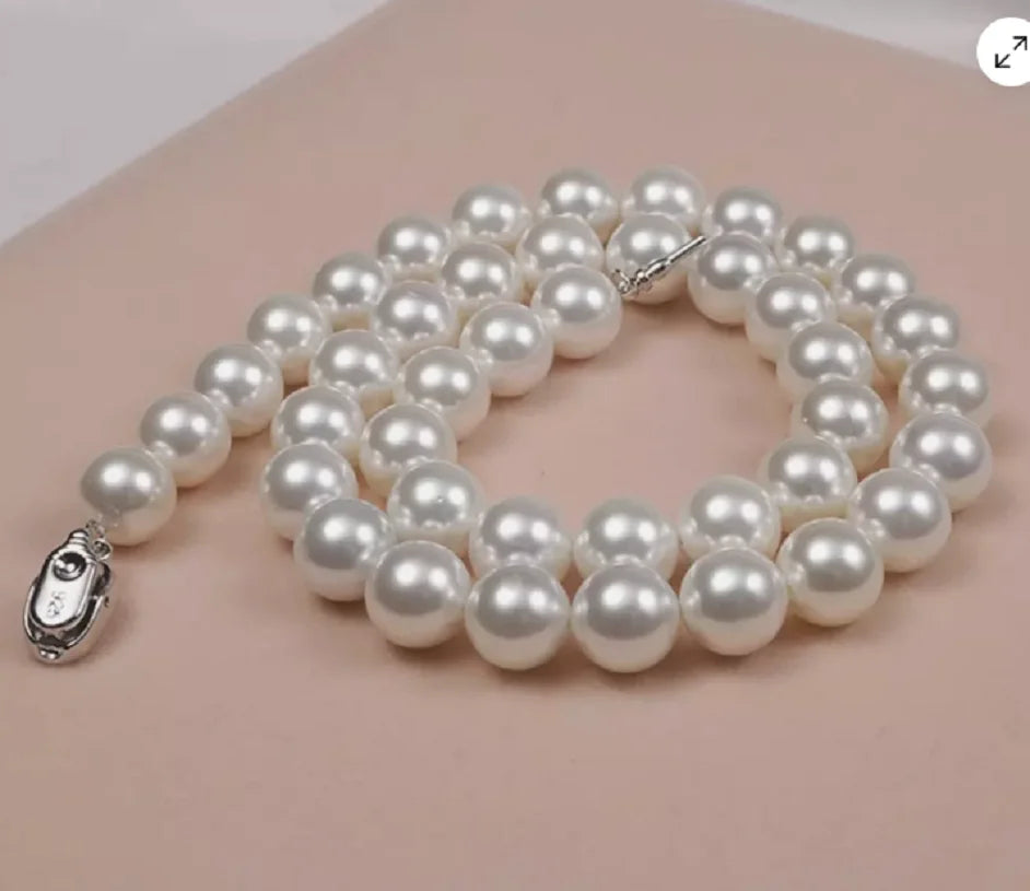 Beautiful Japanese AAA8-9mm Pearl Necklace Set 925s