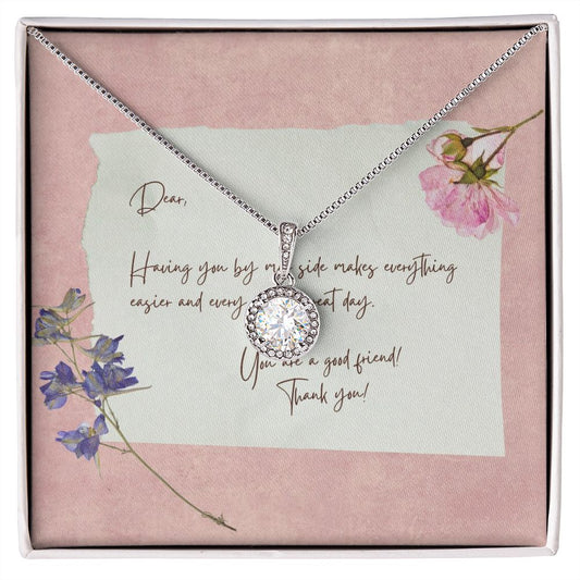 To My Good Friend dazzling Eternal Hope Necklace cubic zirconia that will sparkle