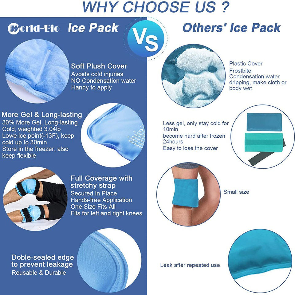 Cold Therapy Gel Wrap for Knee Pain Relief and Rapid Recovery - Reusable, Easy-to-Use Knee Brace for Sport Injuries