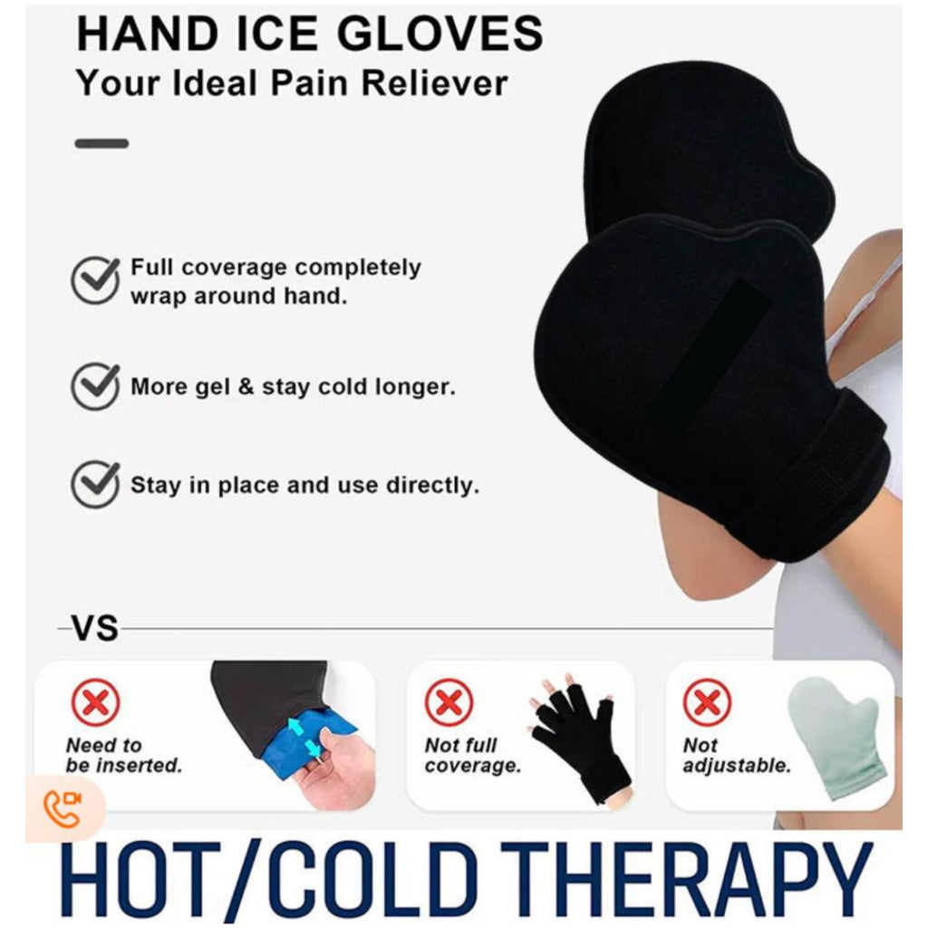 Wrist Support Hand Hot Cold Gel Pack Mitten Reusable Ice pack for Carpal Tunnel Syndrome Eczema & Arthritis Pain Relief