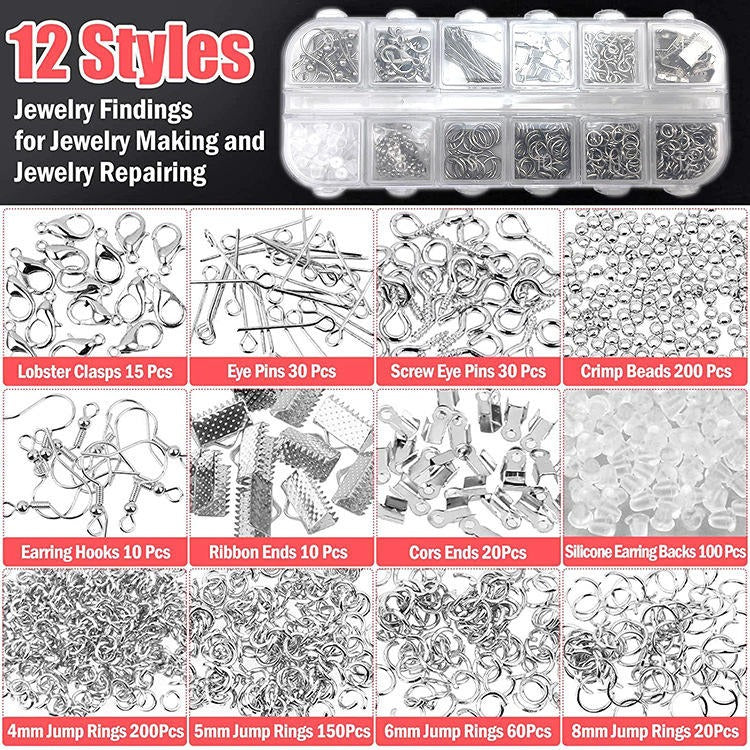 DIY Jewelry Making Supplies Kit with Jewelry Tools, Jewelry Wires and Jewelry Findings for Jewelry Repair and Beading