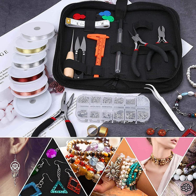 DIY Jewelry Making Supplies Kit with Jewelry Tools, Jewelry Wires and Jewelry Findings for Jewelry Repair and Beading