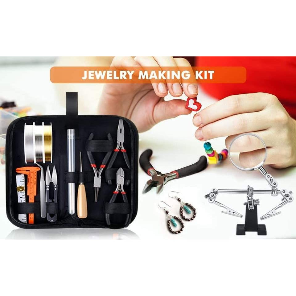 DIY Jewelry Making Supplies Kit with Jewelry Tools, Jewelry Wires and Jewelry Findings for Jewelry Repair and Beading