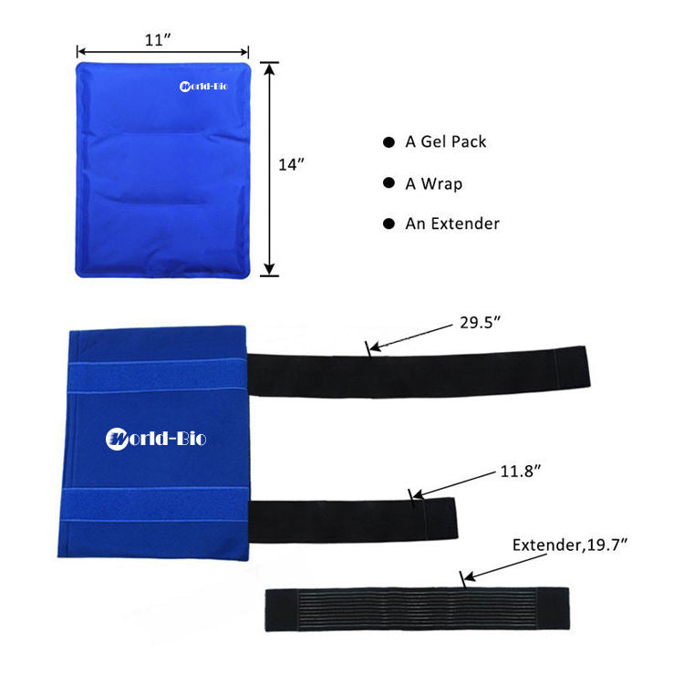 Gel Ice Pack & Wrap with Straps for Hot Cold Therapy - Pain Relief for Shoulder Rotator Cuff, Back, Hip, Knee Replacement Surgery, Shin Splint Injuries Reusable