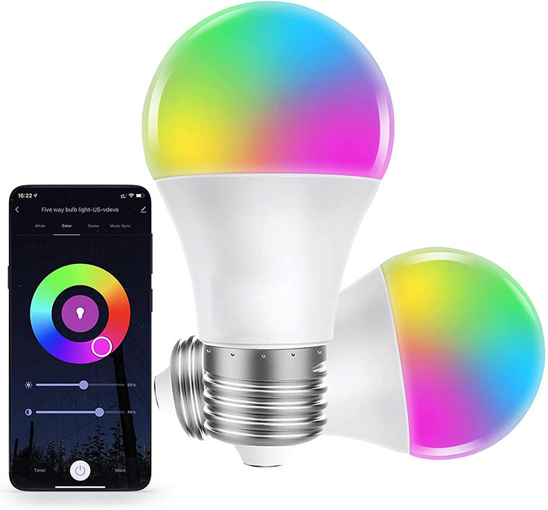 Smart Control RGB Dimming Led Blub 9w wifi smart bulb lights with tuya alexa google