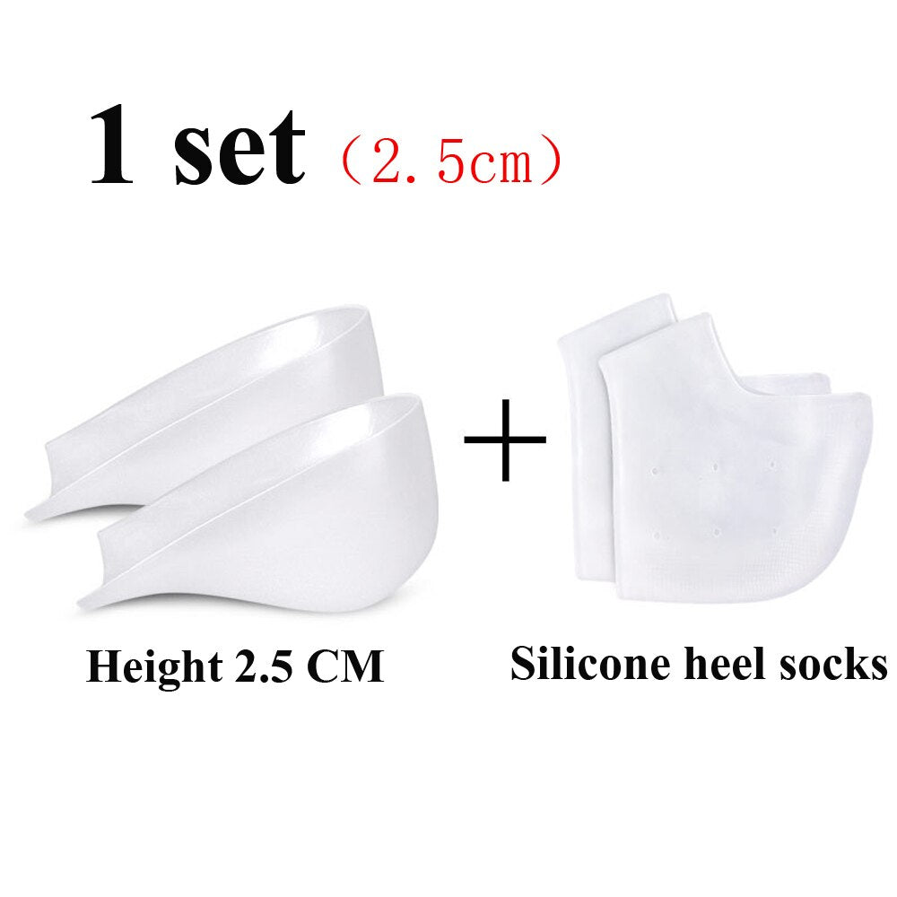 Silicone Gel Pads Heel Heightened Gel Insole In Socks Relieve Plantar Fasciitis Foot Care