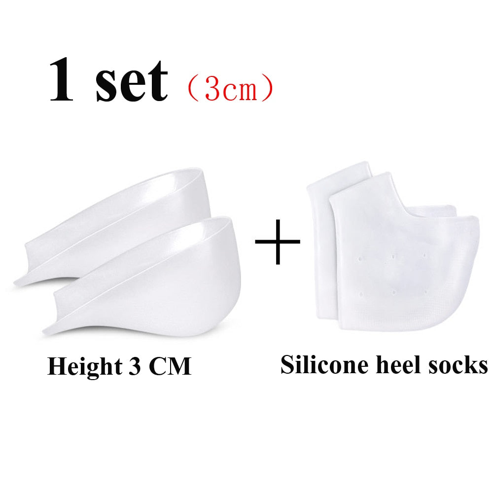 Silicone Gel Pads Heel Heightened Gel Insole In Socks Relieve Plantar Fasciitis Foot Care