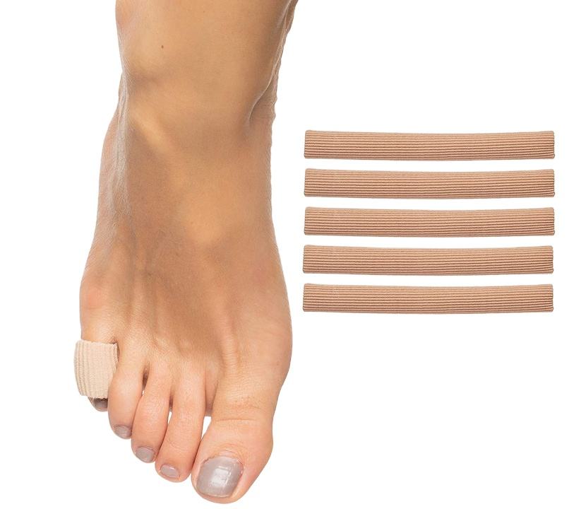 Elastic Fabric Cuttable Silicone Gel Finger Toe Tubes Sleeve Bandage Protector For Corn And Calluses