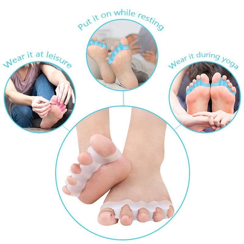 Silicone Finger Toe Protector Toe Separators Stretchers Straightener Bunion Protector Pain Relief Foot Care 5 Colors