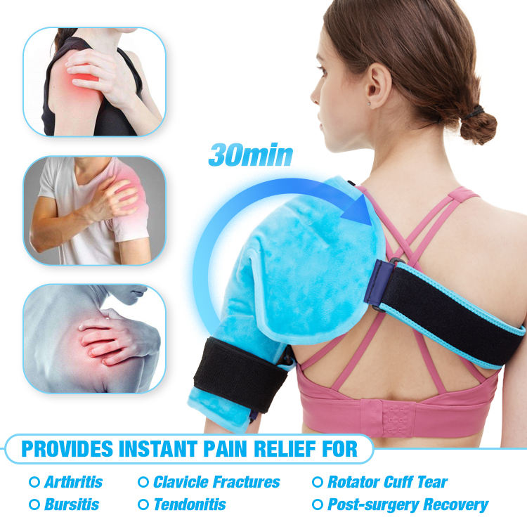 Shoulder Ice Pack Rotator Cuff Cold Therapy, Ice Packs Shoulder Wraps for Pain Relief & Tendonitis, Reusable Shoulder Cold Pack Compression Brace for Injuries, Recovery After Shoulders Surgery