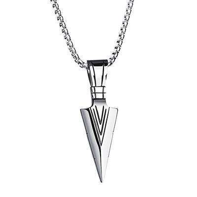 Stainless Steel Jewelry Necklace Gold Triangle Arrowhead Pendant Necklace For Men With Chain