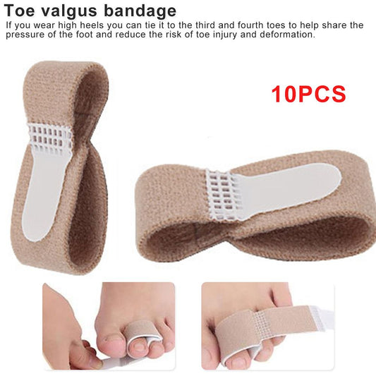 10 Pcs/lot Fabric Toe Finger Straightener Hammer Toe Hallux Valgus Corrector Bandage Toe Separator Splint Wraps Foot Care