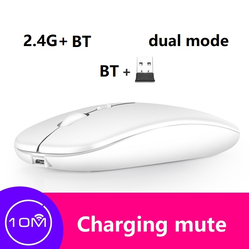 Ultra-thin charging Wireless Mouse Mute Rechargeable Dual mode Mouse Portable Game Silent Laptop For Lenovo Universal Limit