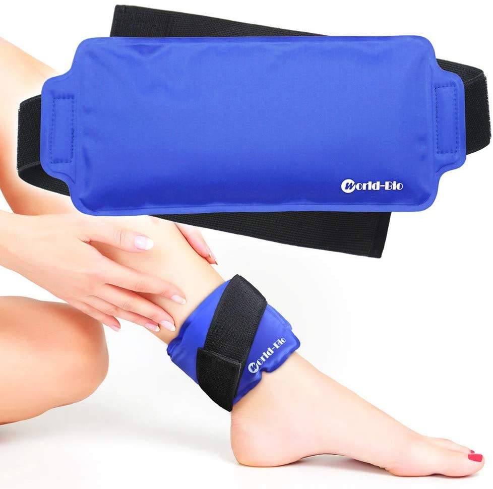 Ice Pack Wrap for Injuries, 2 Reusable Hot Cold Packs Alleviate Surgery Recovery, Joint Pain, Muscle Soreness and Inflammation - Adjustable & Flexible Therapy for Knees, Back, Elbows, Wrists and Legs