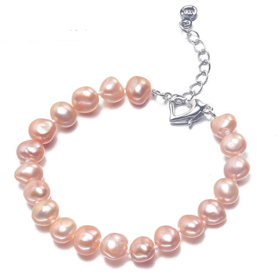 Pearl charm bracelet for women top quality 8-9mm 100% natural freshwater pearl bracelet 16cm-20cm