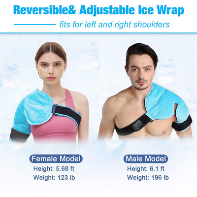 Shoulder Ice Pack Rotator Cuff Cold Therapy, Ice Packs Shoulder Wraps for Pain Relief & Tendonitis, Reusable Shoulder Cold Pack Compression Brace for Injuries, Recovery After Shoulders Surgery