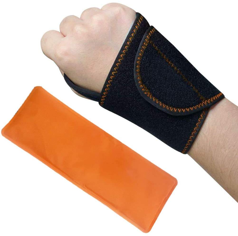 Wrist Ice Pack Wrap - Hand Support Brace with Reusable Gel Pack | Hot/Cold Therapy for Pain Relief from Rheumatoid Arthritis, Tendonitis, Sports Injuries, Swelling, Bruises & Sprains