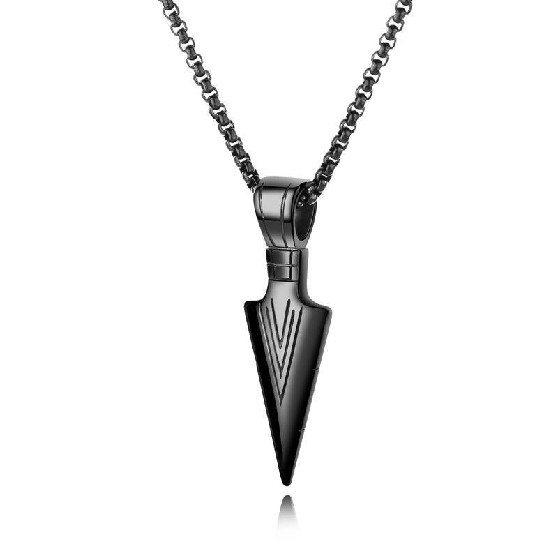 Stainless Steel Jewelry Necklace Gold Triangle Arrowhead Pendant Necklace For Men With Chain